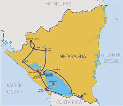Nicaragua Grand Tour map