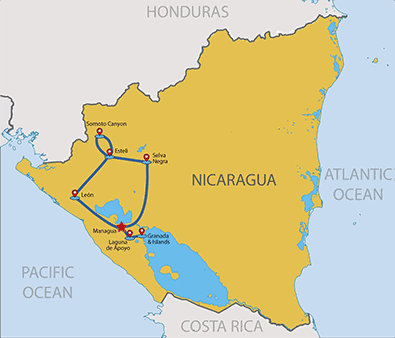 Nicaragua Grand Tour map